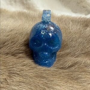 Blue Glitter Skull Home Accent 2” glow in the dark